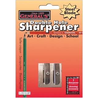 General Pencil Double Hole Slibener Silver (GPS2010bp)