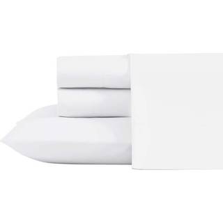 Laura Ashley- King Sheet Set Luxury Sateen Botton Sengding 800 Tr?dantal Soft & Smooth Home Decor (Solid White King)