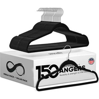 Serenelife ikke-glid fl?jlb?jler megapakke 150 stykker b?jler til t?j tunge kludoph?ng s?t med 360 graders drejelig kroge sort sort