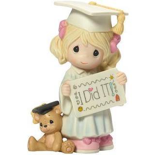 Precious Moments Jeg gjorde det Graduation Girl with Teddy Bear Bisque Porcelain Home Decor Collectible Figur 173014