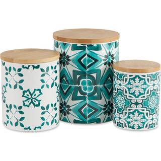Teal fliser keramisk dåse sæt/3
