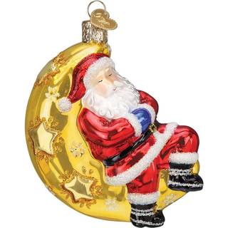 Old World Christmas Moonlight Santa Glass blæst ornament til juletræ