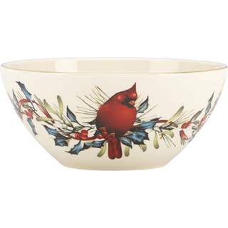 Lenox 7 """" Winter Greetings Bowl Red & Green