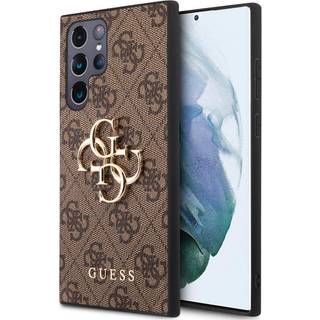 Guess 4G Big Metal Logo Samsung Galaxy S23 Ultra 5G Hybrid Cover - Brun