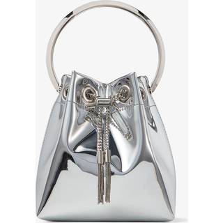 Jimmy Choo Bon Bon mirrored faux leather bucket bag - silver - One Size