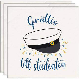 Grattis till studenten servietter, 33 x 33 cm