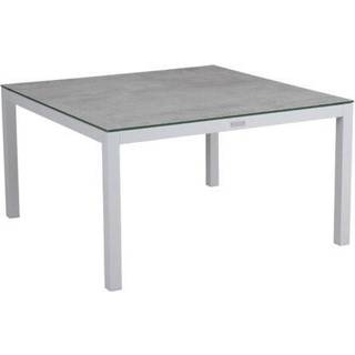 Brafab, Belfort Sofabord Hvid/Grå Aluminium 90x90 3D-printet Glasplade Brafab