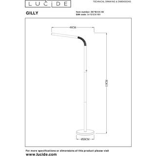Gilly genopladelig LED-gulvlampe, sort