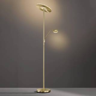 LED-gulvlampe Dent, messingfarvet, 180 cm, CCT, 2 lyskilder