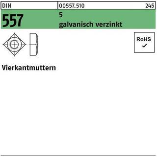 REYHER 005575100050000 Firkantet møtrik FZB, DIN 557, pakke med 100 M5 gevind