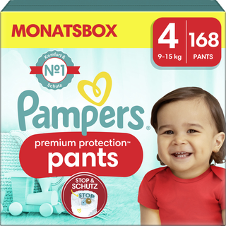 Pampers Premium Protection Pants str. 4 (9-15 kg) månedsboks
