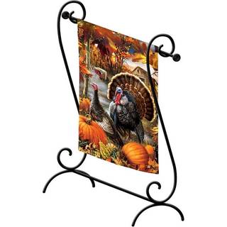 Evergreen Scroll American Garden Flag Stand Premium Metal Iron Garden Flag Holder Stand for Outside House D? Cor Fits 12.5 """" X 18 """" Garden Flag