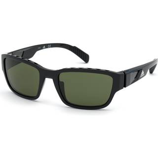 Adidas Sport Mand SP0007 01N Solbriller Plast Sort klar Grøn Geometrisk Normal