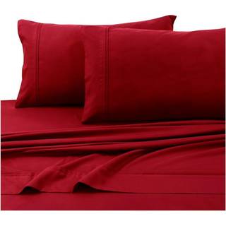 Tribeca Living Solid Deep Pocket Sheet Set Twin Deep Red
