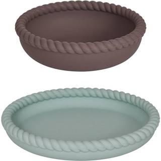 OYOY Mellow tallerken og skål Pale Mint/Choko