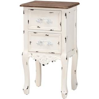 BAXTON STUDIO LEVRON CLASSIC OCH Traditionell tvåtonad valnötsbrun och antikvit färdig trä 2-dragare slutbord