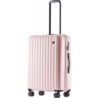 Slidstærk og rummelig kuffert med 5 års garanti - Printisso Urbane Soft Pink, Mellem kuffert
