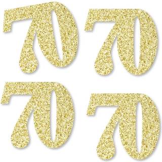 Big Dot of Happiness Gold Glitter 70 - No -Mess Real Gold Glitter Cut -Out Numbers - 70th Birthday Party Confetti - S?t p? 24