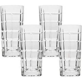 Godinger Highball Glass Drinking Glass Drinking Cup Tall Glass Drinkware Plaid 14oz