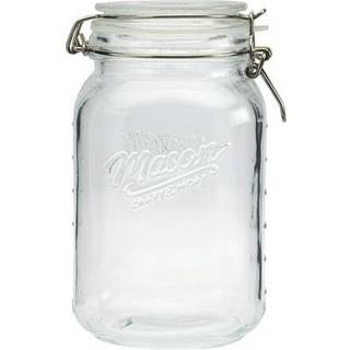 Mason Craft & More Airtight Kitchen Food Storage Clear Glass Clamp Jars 50 Ounce (1,5 liter) Medium Clamp Jar