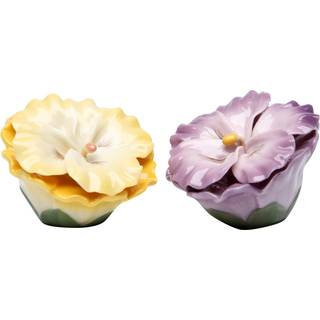 STEARSTREET SS-CG-20734 2,5 tommer gul og lilla pansy blomster salt og peber ryster s?t
