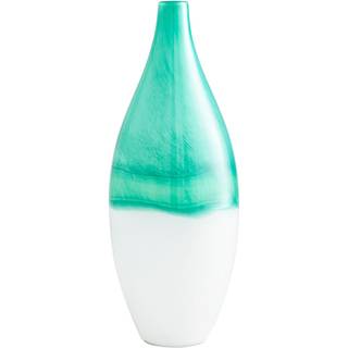 Cyan design 09522 ekstra stor is marmor vase turkis / hvid