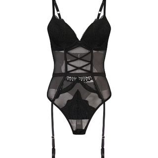 Hunkemöller Kendel bodystocking, sort, Størrelse: 70D, Dame