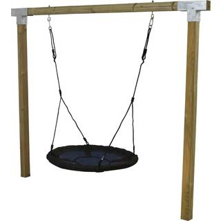 PLUS Cubic gyngestativ inkl. rund redegynge, sort/nåletræ, 209 x 9 x 268 cm