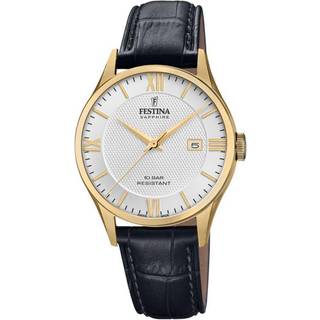 Festina Swiss Made herreur i guldfarvet med sølvfarvet urskive