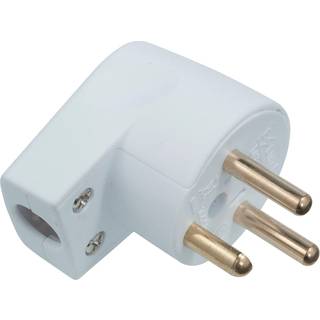 E-line vinkelstikprop hvid Rund med jord, 230V/16A