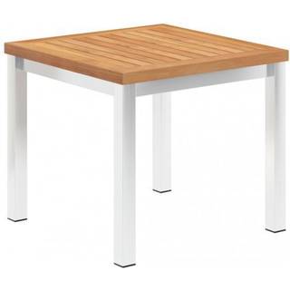havebord 45x45x38 cm massivt teaktræ og rustfrit stål