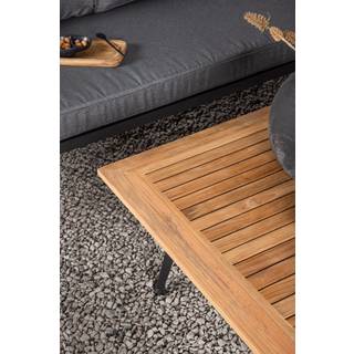 Venture Design Mexico sofagruppe Teak/sort med grå hynde 2st 2-personers ende, hjørne & bord 80x80 cm