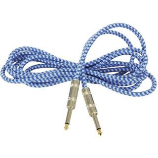 Stofbeklædt Jack kabel - Blå/Hvid - 3 m