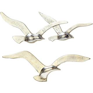 Fugle - Vægdekoration - Mat aluminium