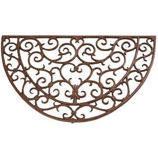 Fußabtreter Fußmatte Gusseisen Jugendstil Halbrund Antik-Braun 67x40cm