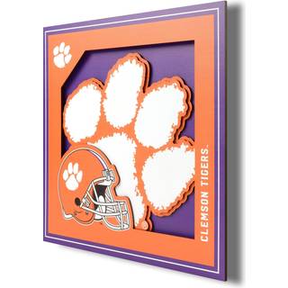 Youthefan NCAA Clemson Tigers 3D Logo Series Wall Art - 12x12