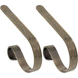 Haute Decor the Original MantleClip Stocking Holder - 2 Pack (Holly - Antique Brass) - Hang Christmas Strømper sikkert og sikkert fra manteller o