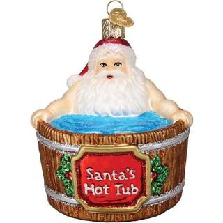 Old World Christmas Julemandens boblebadglas blæst ornament til juletræ