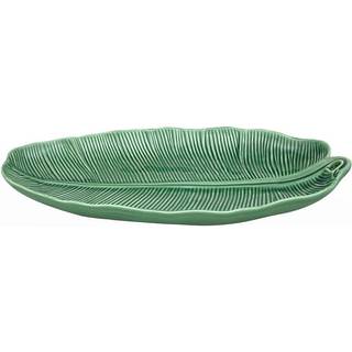 Bordallo Pinheiro Decorative Objects - 'Folhas' banana leaf dish, large in green earthenware
