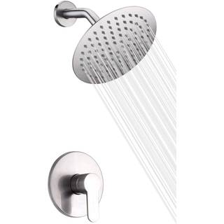 Sumerain brusebad vandhane b?rstet nikkel enkelt h?ndtag solid messing ru-ind ventil med brusearm og brusehoved