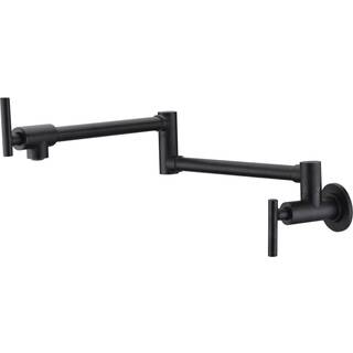 Sumerain Pot Filliver Faucet Wall Mount Kitchen Faucet Oil Rubbed Bronze Double-Jointed Swing og Dual Shut-Off Levers