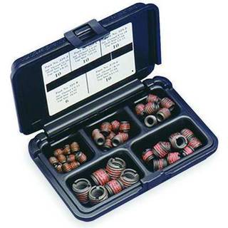 E-Z Lok-C108 gevindindsatser til metal; Sortiment kit; Kulstofstål; Tung væg; UNC interne tråde 10-24 1/4-20 5/16-18 3/8-16 1/2-13; 46 stykker