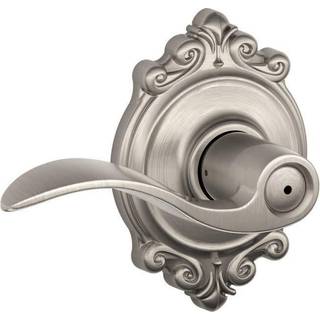 Schlage Accent Lever med Brookshire Trim Bed and Bath Lock i satin nikkel