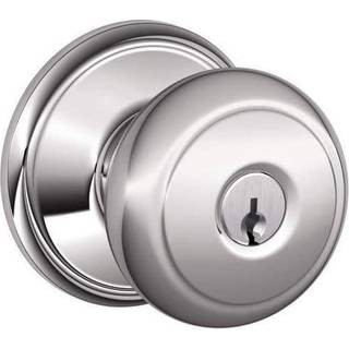 Schlage F51aand625 Andover Door Knob Keyed Entry Lock Bright Chrome