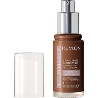 Revlon Illuminance Skin-Caring Liquid Foundation Hyaluronic Acid Hydrating and Nourishing Formel med medelstora täckning 517 bärnsten (Pack med 1