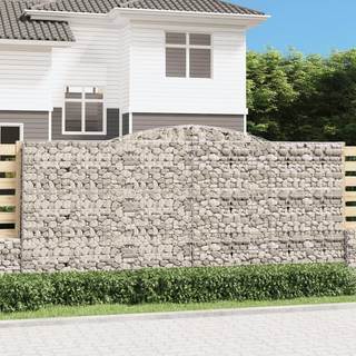 buede gabionkurve 4 stk. 400x50x180/200 cm galvaniseret jern