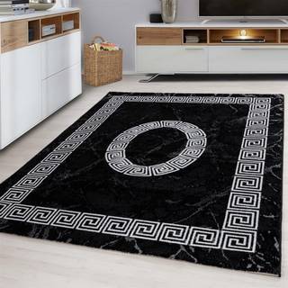 Plus Kortluvet tæppe Meander - Sort - 160x230