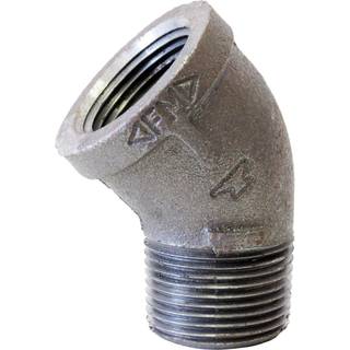 Anvil 8700128310 Malbar Iron Pipe Fitting 45 graders gade albue 1-1/4 """" NPT Mand X NPT kvindelig sort finish