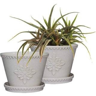Southern Patio 8 """" Keramisk Lorna Planter Pearl White (pakke med 2)