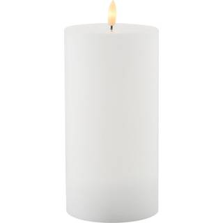 Sille Genopladelig Bloklys Ø 10 cm x 20 cm, hvid